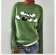 Women's multicolour Fair Isle sweater with boat neckline and long sleeves