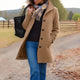 Classic Button-Front Coat in Pink - View 8 | Bellmere