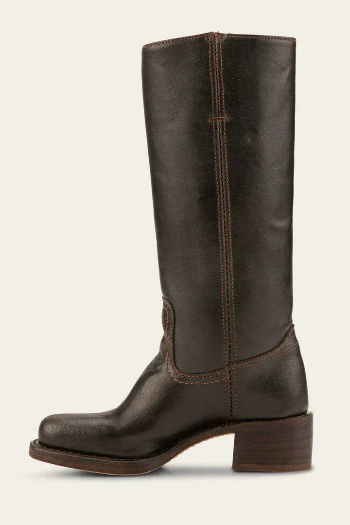 Women's Knee-High Boots with Structured Sole in Brown - View 12 | Bellmere