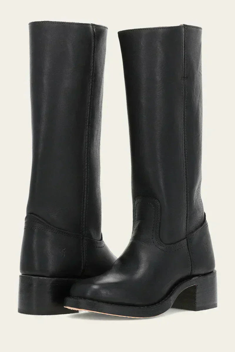 Women's Knee-High Boots with Structured Sole in Brown - View 3 | Bellmere