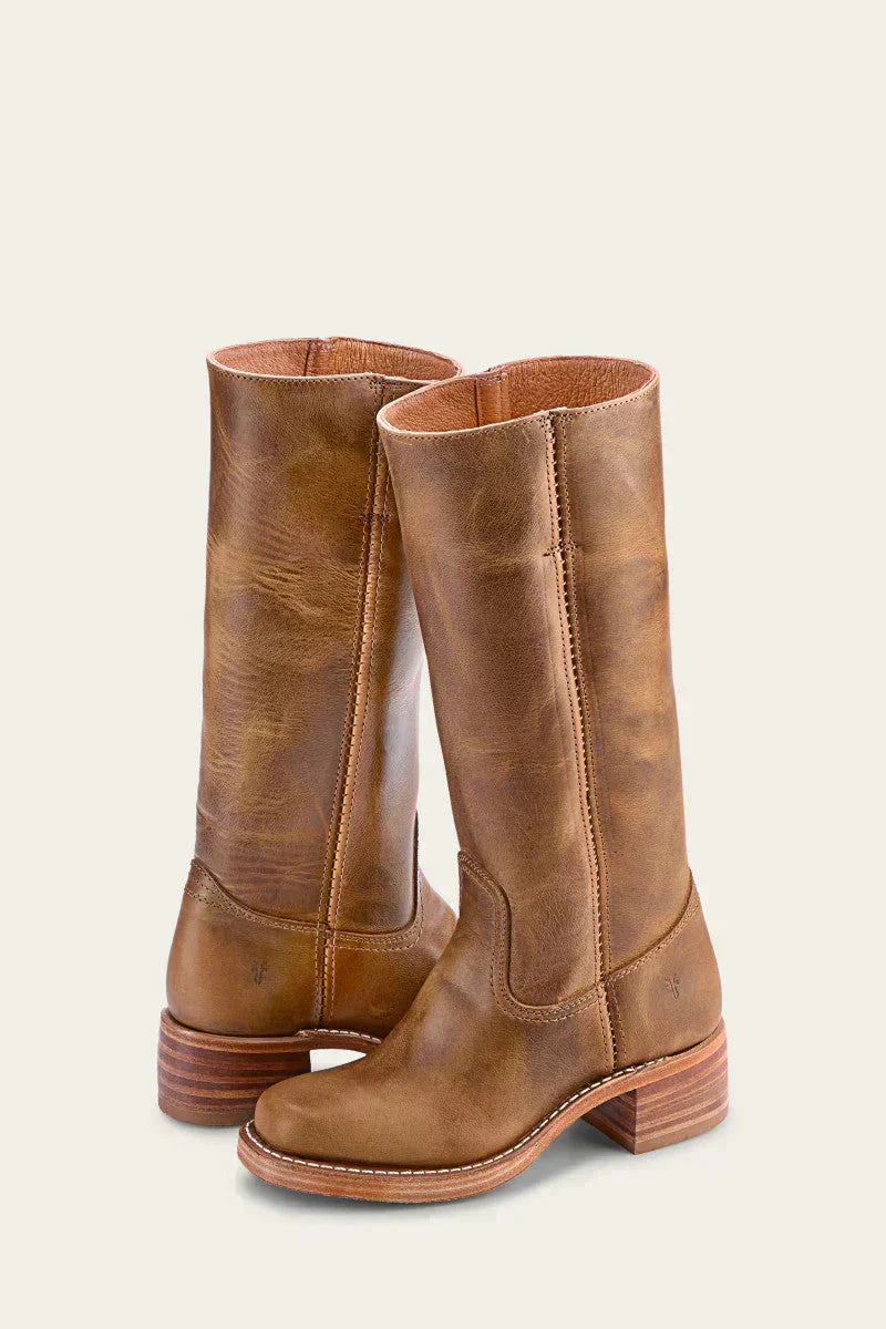 Women's Knee-High Boots with Structured Sole in Brown - View 2 | Bellmere