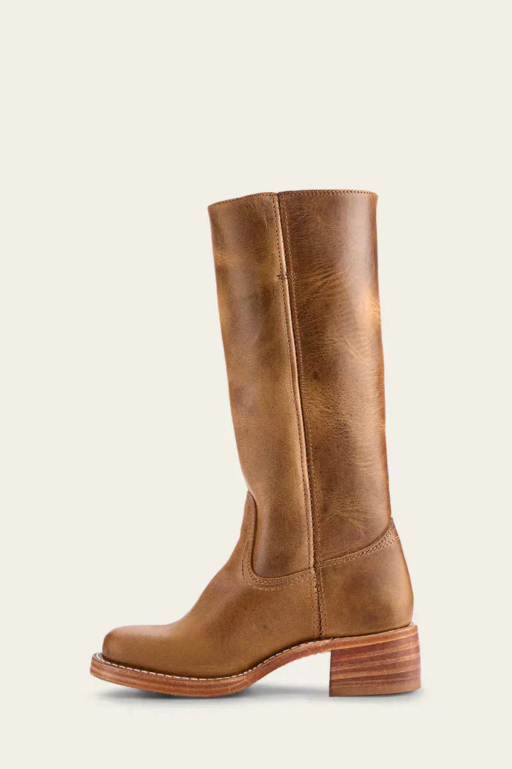 Women's Knee-High Boots with Structured Sole in Brown - View 6 | Bellmere