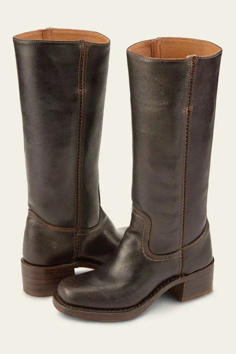 Women's Knee-High Boots with Structured Sole in Brown | Bellmere
