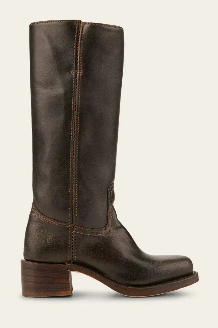 Women's Knee-High Boots with Structured Sole in Brown - View 10 | Bellmere