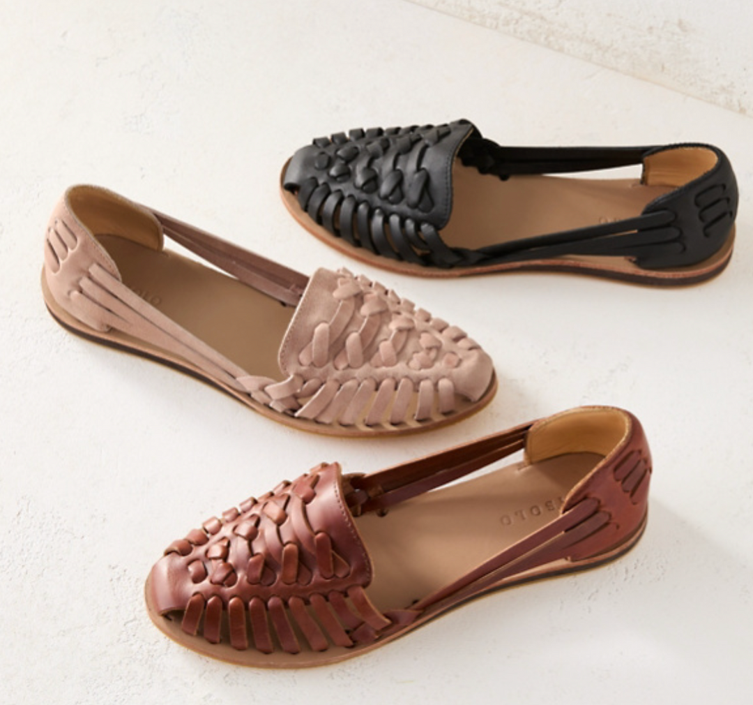 Anahi | Women's Closed-Toe Slip-On Sandals with Woven Detailing and Flat Sole