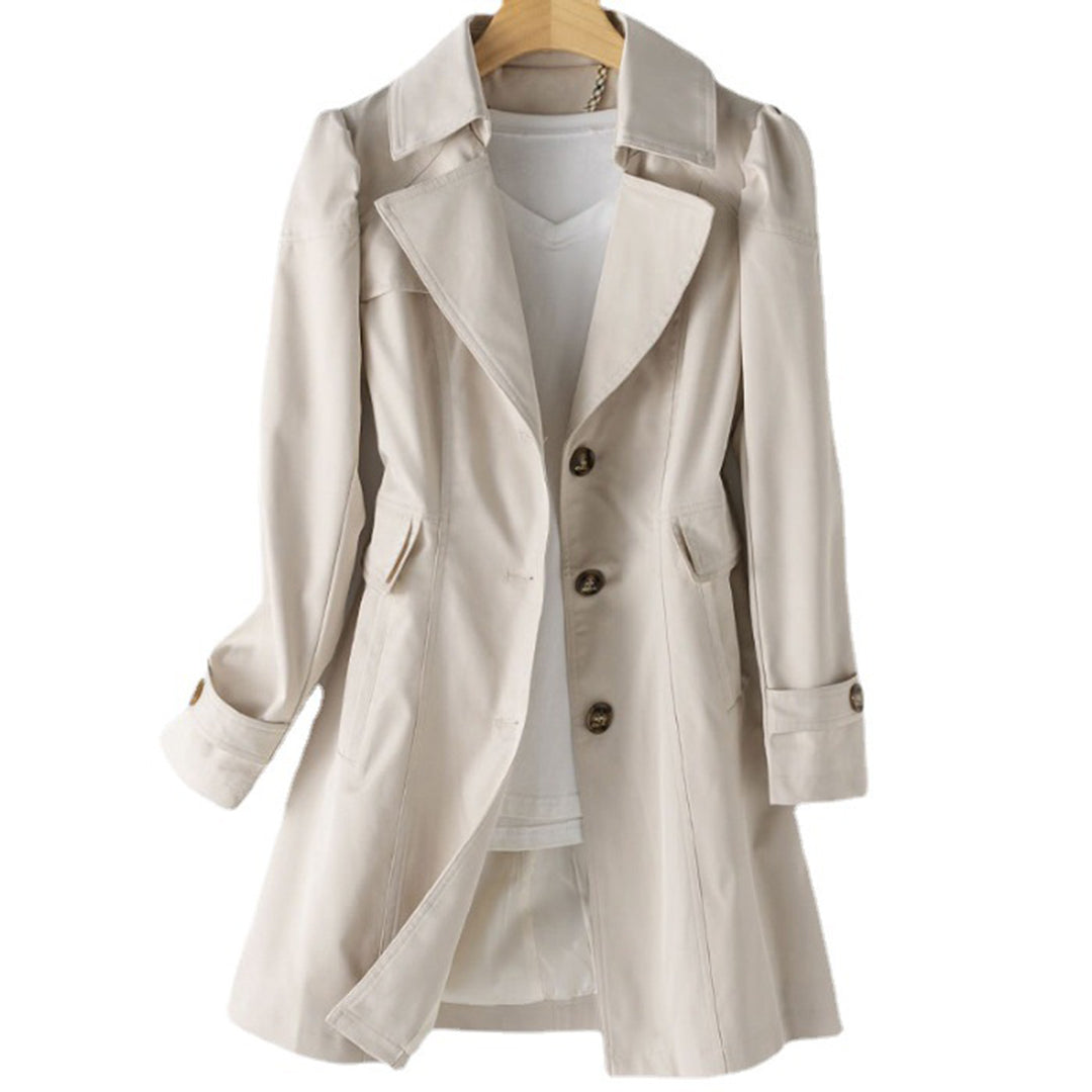 Women's double-breasted trench coat with flap pockets