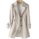 Women's double-breasted trench coat with flap pockets