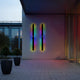 Linear outdoor wall lamp for exterior wall lighting