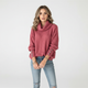 Women's ribbed turtleneck jumper with long sleeves and button cuff details