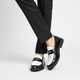 Men's contrast panel slip-on loafers with rounded toes and low heels