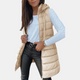 Women's longline hooded puffer vest