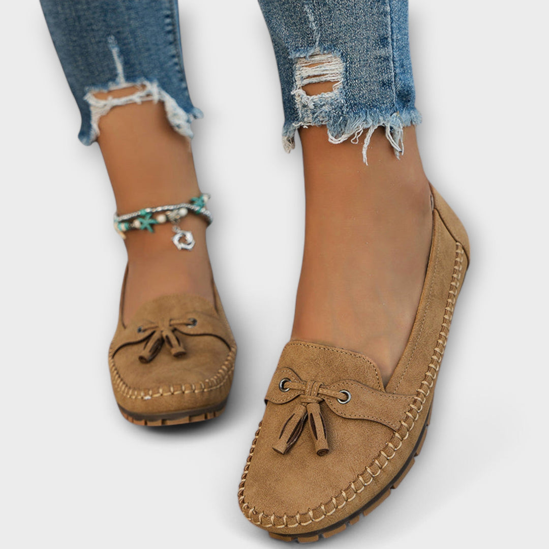 Women's Tassel Moccasin Loafers, Contoured Flat Slip-Ons