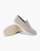 Unisex slip-on loafers with moc toe and raised wedge sole