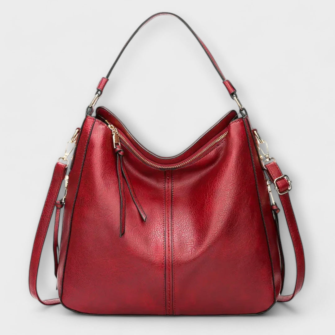Women's Shoulder Bag with Adjustable Strap in Black - View 10 | Bellmere