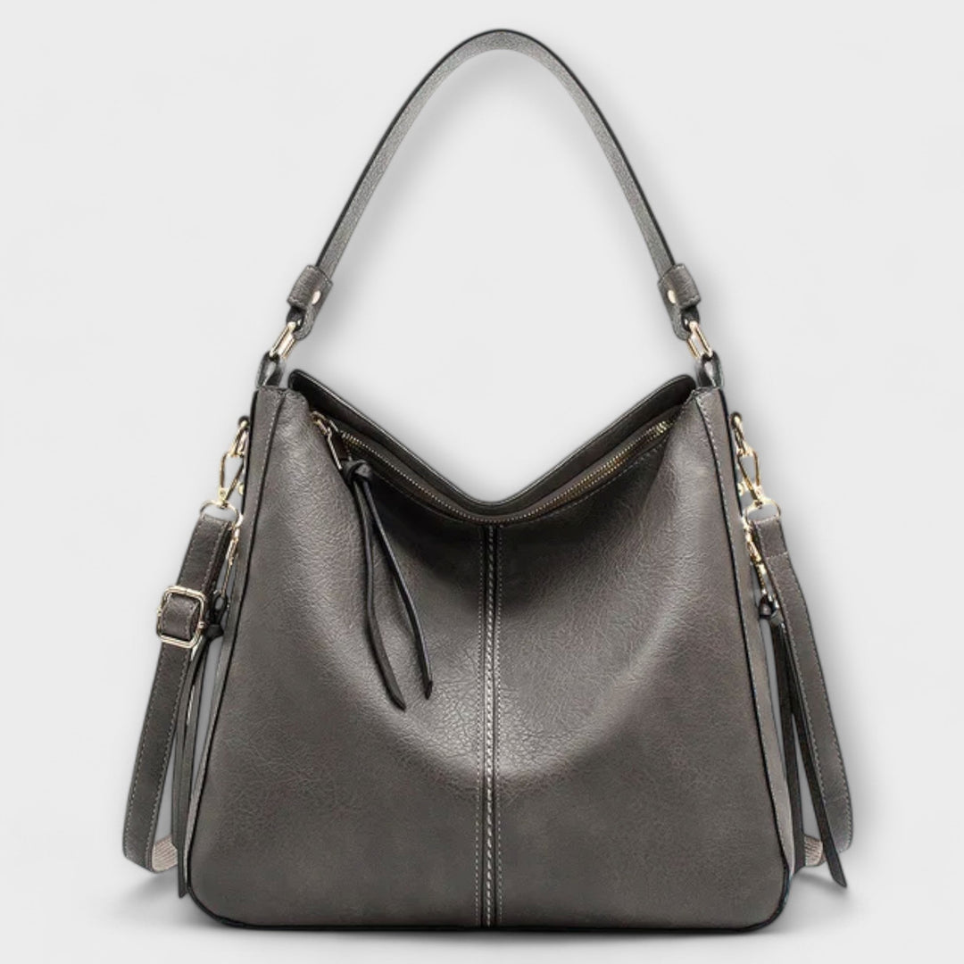 Women's Shoulder Bag with Adjustable Strap in Black - View 9 | Bellmere