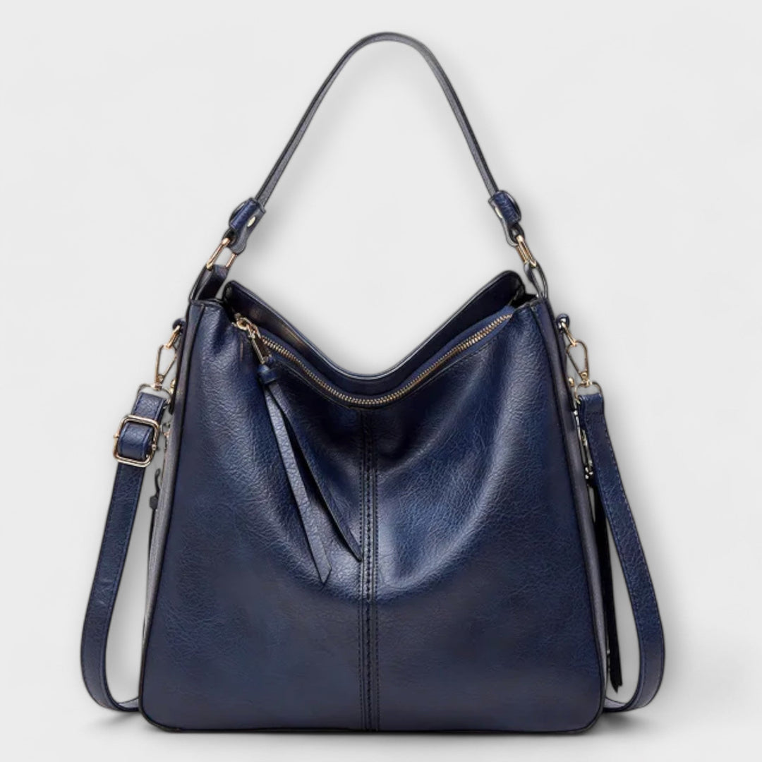 Women's Shoulder Bag with Adjustable Strap in Black - View 8 | Bellmere