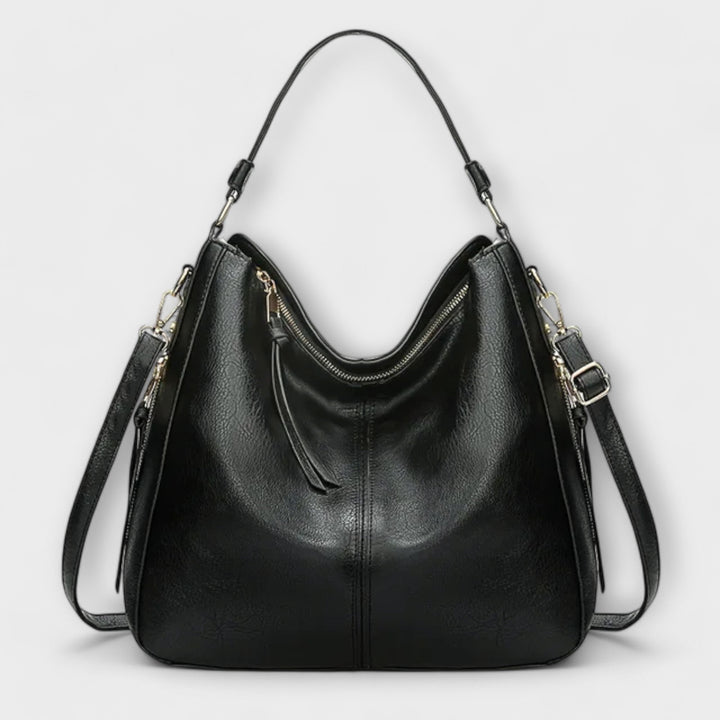 Women's Shoulder Bag with Adjustable Strap in Black - View 7 | Bellmere