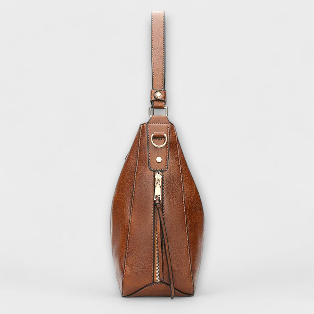 Women's Shoulder Bag with Adjustable Strap in Black - View 3 | Bellmere