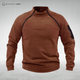 Unisex long-sleeve fleece pullover with mock neck and zip details