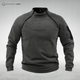 Unisex long-sleeve fleece pullover with mock neck and zip details