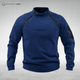 Unisex long-sleeve fleece pullover with mock neck and zip details
