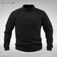 Unisex long-sleeve fleece pullover with mock neck and zip details