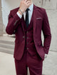 Men's single-breasted three-piece suit with notched lapels, waistcoat and tailored trousers