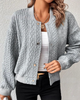 Women's textured cable knit cardigan with front buttons