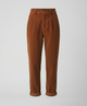 Women's straight leg corduroy trousers with pleated front and cuffs