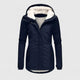 Women's hooded winter jacket with faux fur lined hood