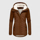 Women's hooded winter jacket with faux fur lined hood