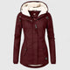 Women's hooded winter jacket with faux fur lined hood