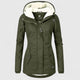 Women's hooded winter jacket with faux fur lined hood