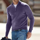 Men's long-sleeve quarter-zip sweater with a mock neck and ribbed trims