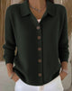 Women's button-front collared cardigan with long sleeves