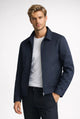 Men's zip front jacket with point collar and angled welt pockets