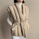 Women's quilted belted wrap puffer vest