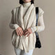 Women's quilted belted wrap puffer vest