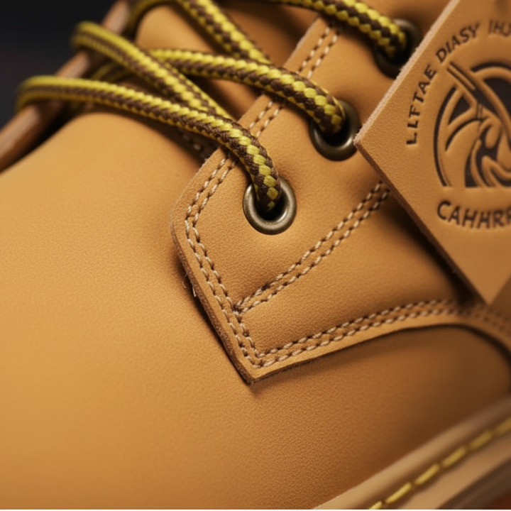Men's lace-up ankle boots with rugged lug soles and padded collars