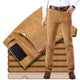 Men's straight-fit ribbed corduroy trousers with belt loops and side pockets