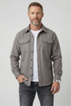 Men's long-sleeve utility jacket with pointed collar and two buttoned chest pockets