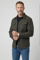 Men's long-sleeve utility jacket with pointed collar and two buttoned chest pockets