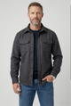 Men's long-sleeve utility jacket with pointed collar and two buttoned chest pockets