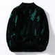 Men's abstract black mark pattern knit sweater with crew neck and long sleeves