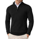 Men's slim fit quarter-zip sweater with mock neck and long sleeves