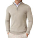 Men's slim fit quarter-zip sweater with mock neck and long sleeves