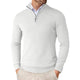 Men's slim fit quarter-zip sweater with mock neck and long sleeves