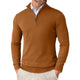 Men's slim fit quarter-zip sweater with mock neck and long sleeves