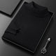 Men's plain turtleneck sweater with ribbed collar and cuffs