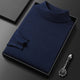 Men's plain turtleneck sweater with ribbed collar and cuffs